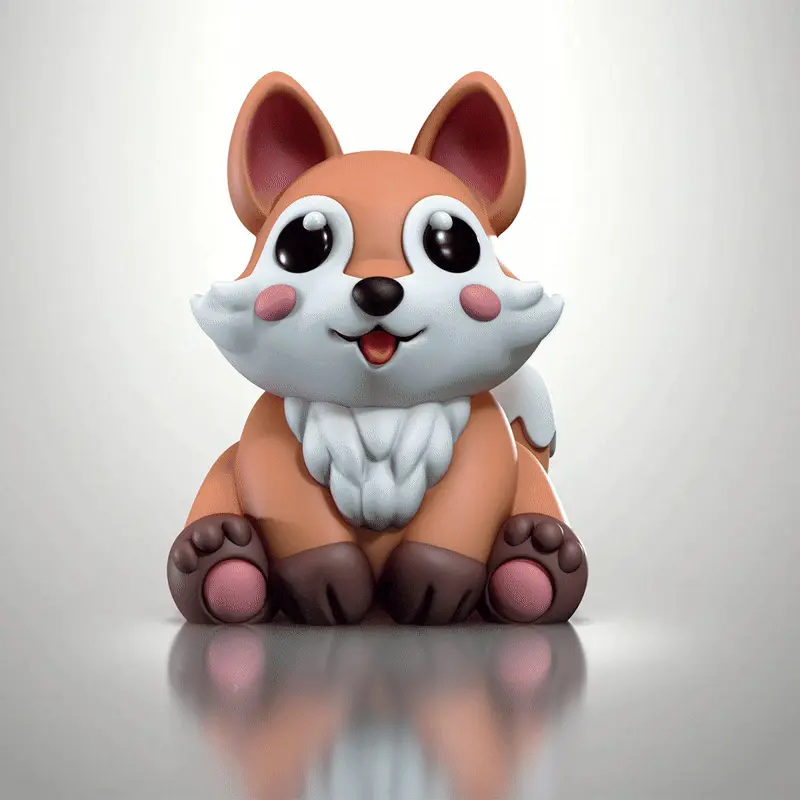 Print in Place Cute Fox toy no supports