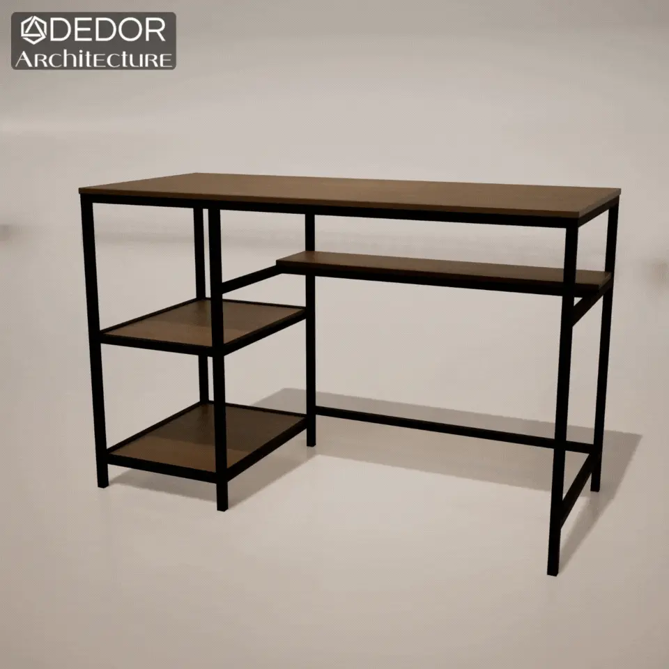 Bureau avec rangement et casier, miniature (1:12, 1:16, 1:1)