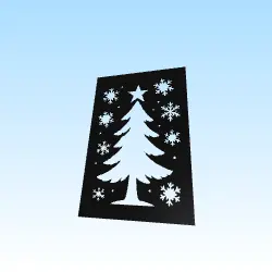 Stencil xmas tree pochoir sapin de noel