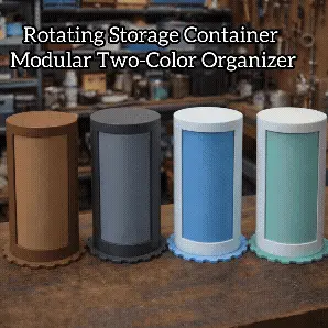 Rotating Storage Container – Modular Two-Color Organizer