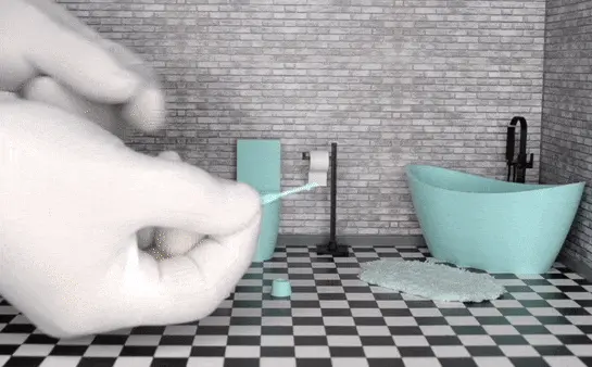 Modern miniature Toilet Brush & Holder - dollhouse bathroom