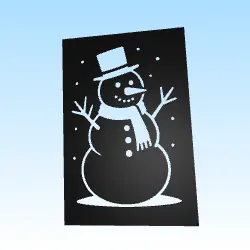 Stencil snowman pochoir bonhomme de neige