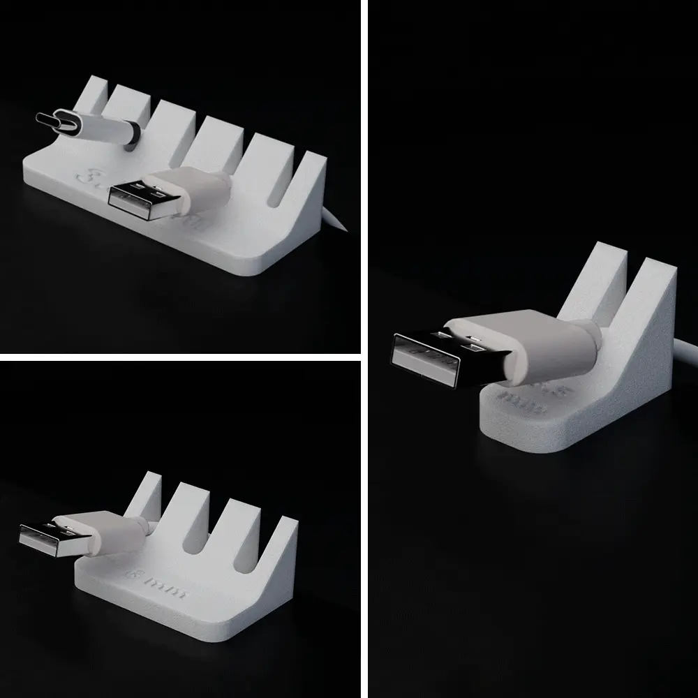 Ergonomic Desk Cable Organizer | 45° Minimalist Set