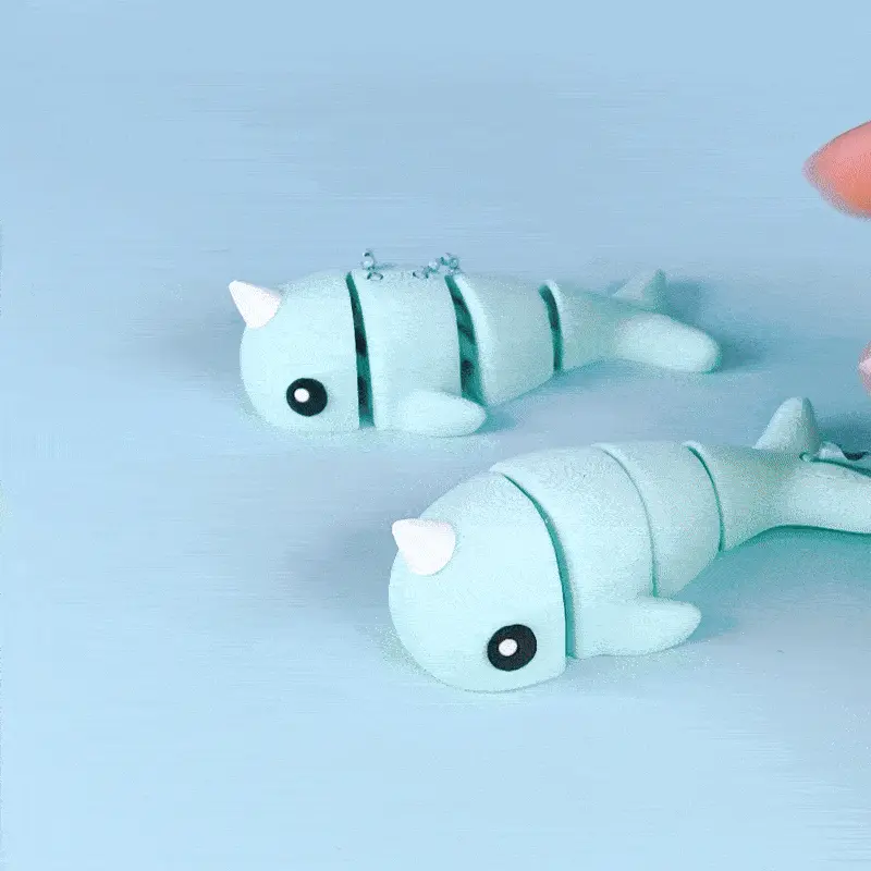 Cute Flexi Narwhal (Toy, Keychain & Magnet)