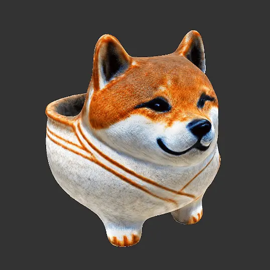 Shiba inu- flowerpot-animals-figure-dog-k1-3d print-stl