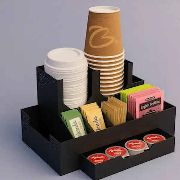 Coffee & Tea Station with Drawer — Countertop Organizer