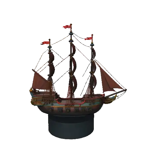 3210 Pirate Sailing Ship with Cannons  Style Minimalist STL