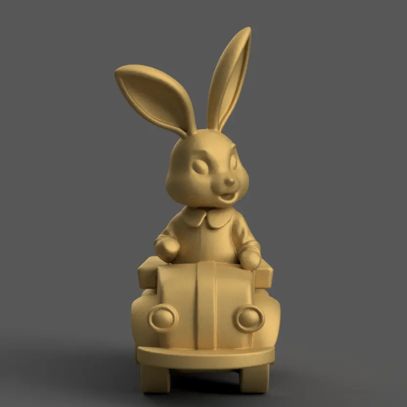 Bunny in Truck pot planter candy bowl candle holder urn