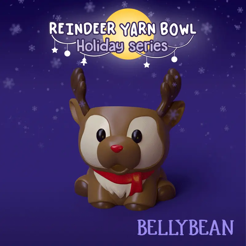 RUDOLPH REINDEER YARN HOLDER FOR KNITTING CROCHET DECOR
