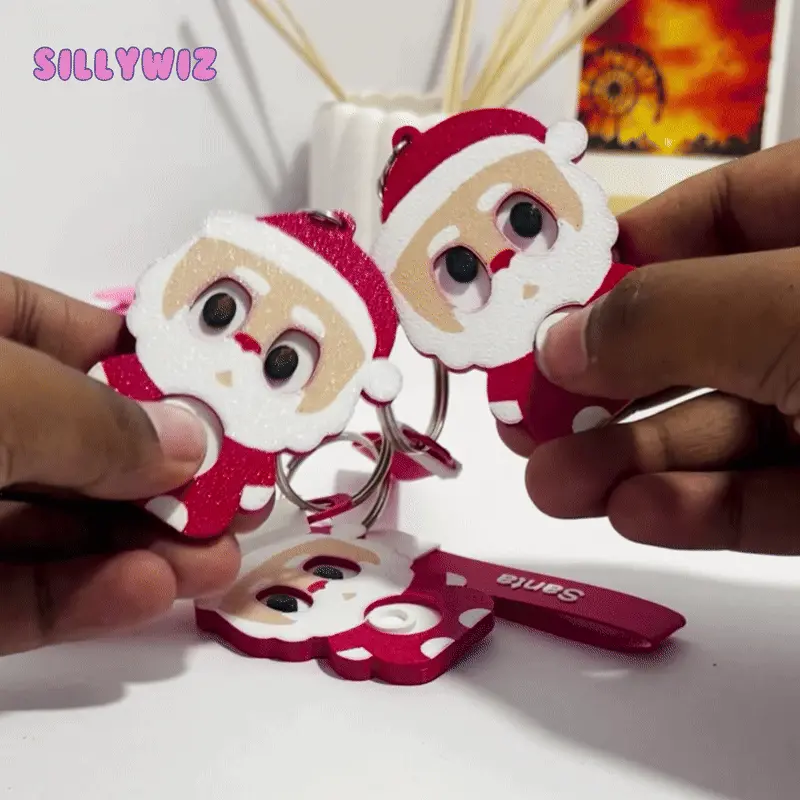 Santa Claus WiggleEyes Fidget Toy + Keyring