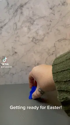 Rabbit ears and feet for a cream egg