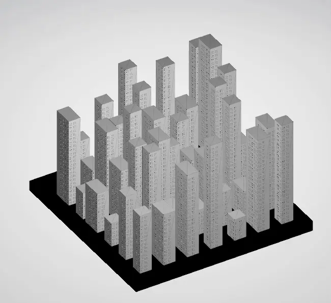 Desk decoration city block