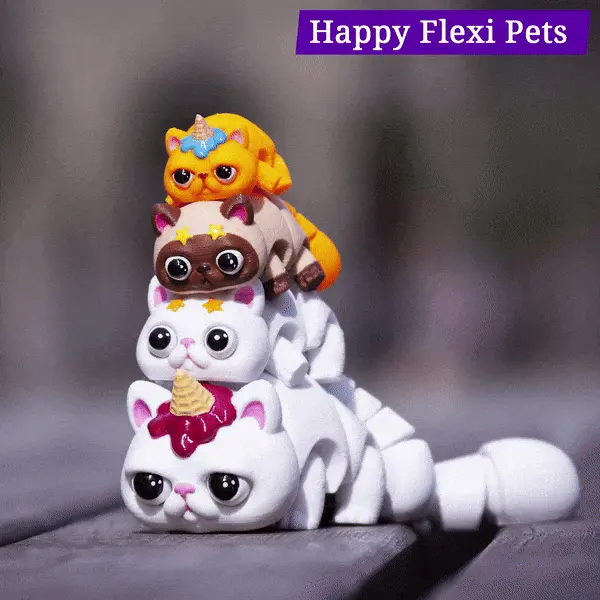 Cute Ice Cream and Star kitties the print in place toys