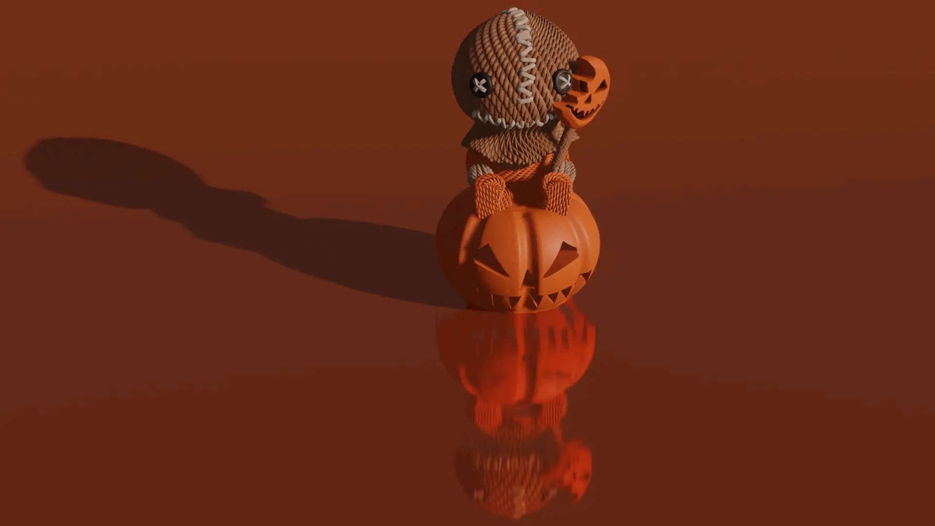 Crochet Sam Trick 'r Treat with pumpkin