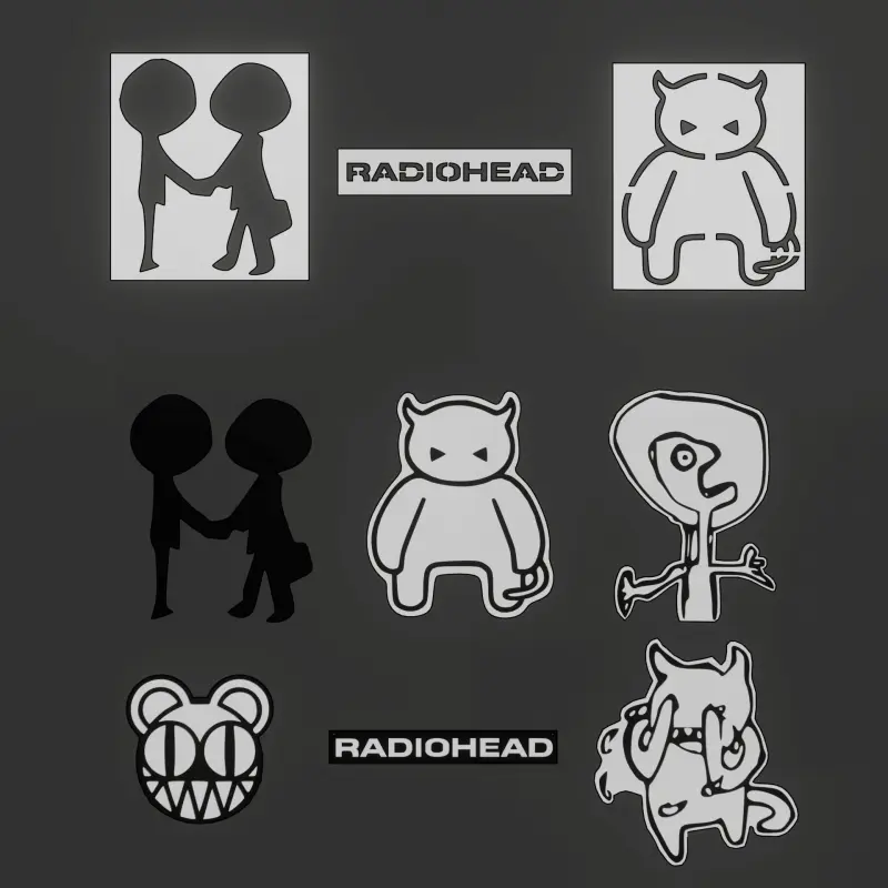 RADIOHEAD STENCILS AND LOGOS