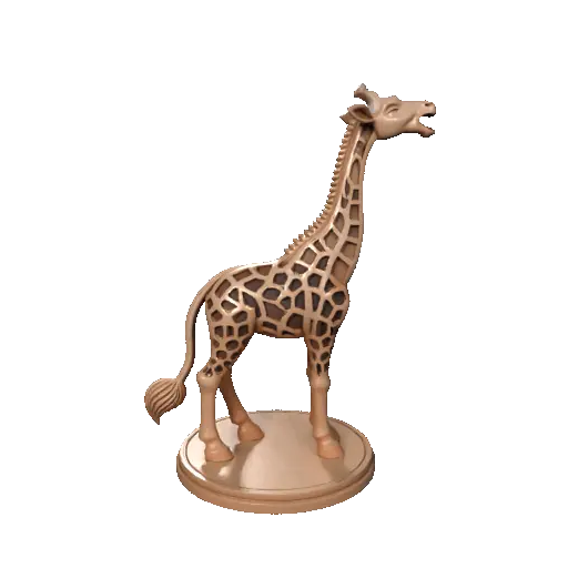 3223 Laughing Giraffe  Full-Figure 3D-Printed Wooden Statue