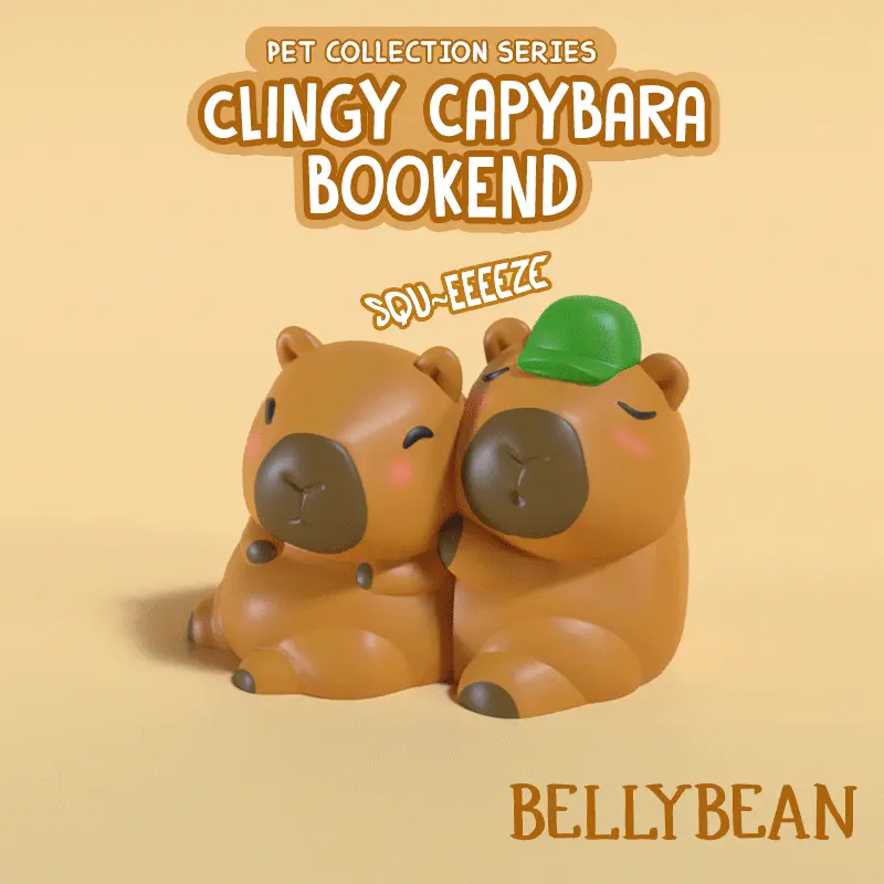 CUTE CLINGY CAPYBARA BOOKEND I DECORATION I BOOKSHELF