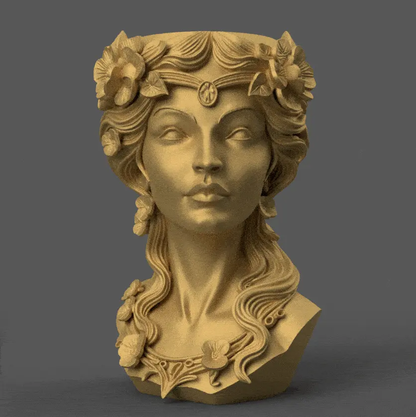 Elegant Woman Head Planter urn candy container candle holder