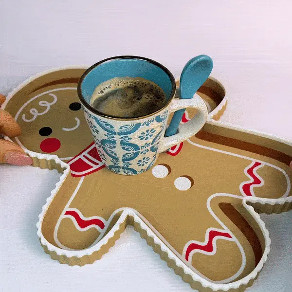 Gingerbread Man Tray, Christmas Gift Home Decor, 3D Printed