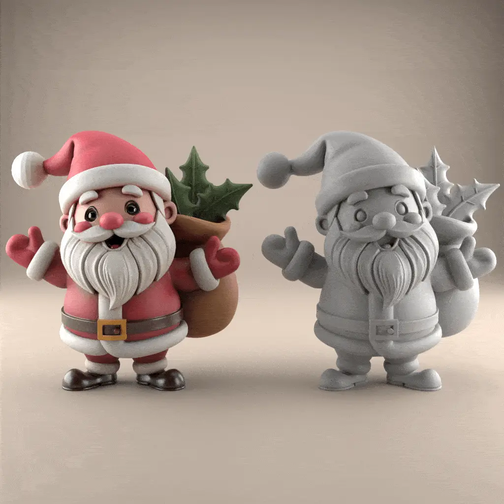 3D Cute Santa Figure for Desk Decor and Gifts