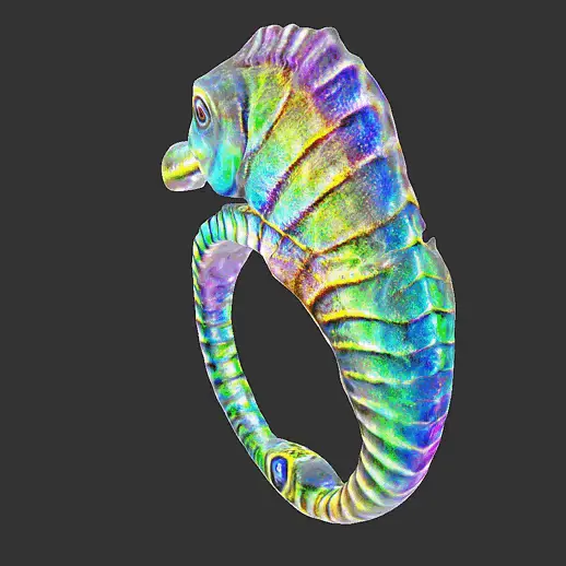Seahorse ring-Jewelry Ring-3dprint-free-k1-stl-figure-animal