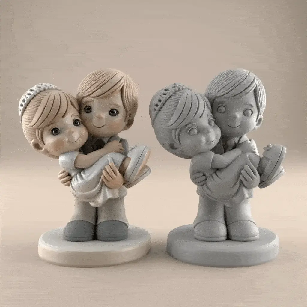 Cute Wedding Couple Bridal Carry 3D Print File STL (1)