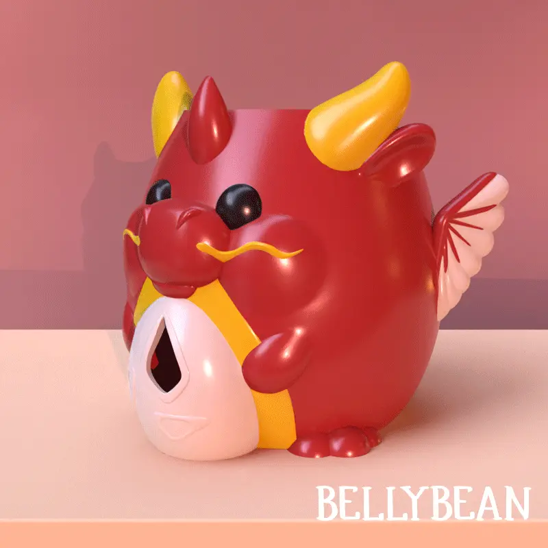 Chubby Fortune Dragon Yarn Bowl Holder for Knitting Crochet