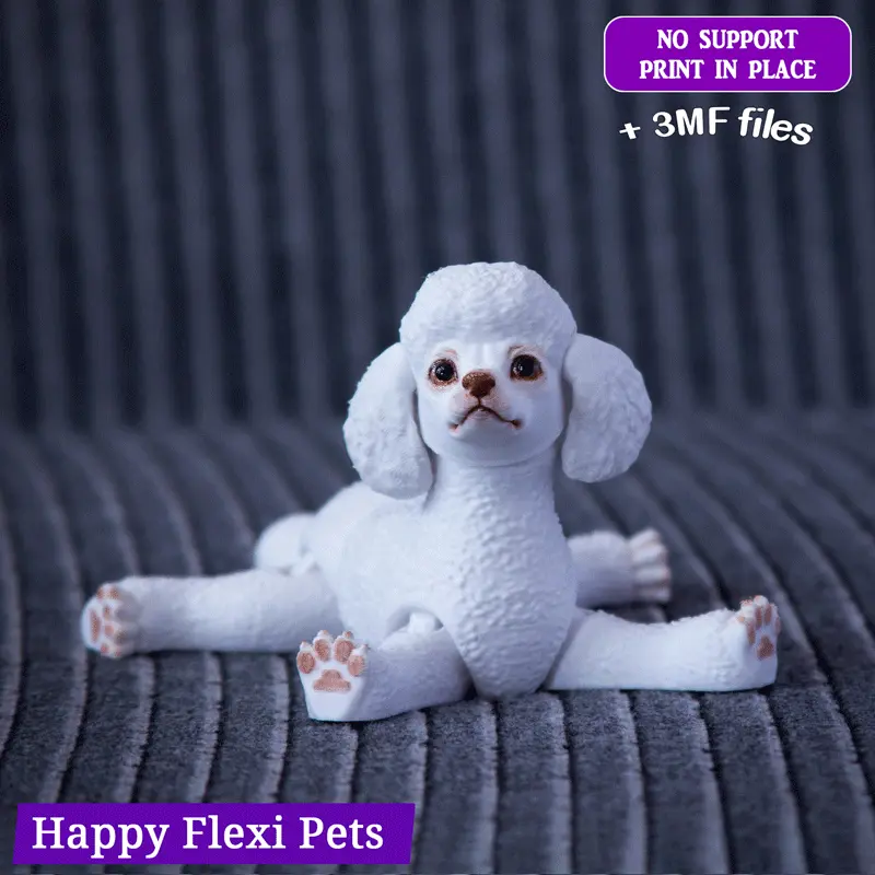 Poodle dog the articulated flexi toy by Happy Flexi pets