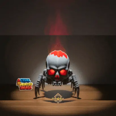 Cyberpunk Mecha Skull Lantern - Sci-Fi Desk & Wall Decor