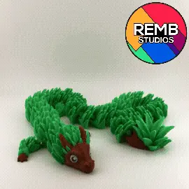 Articulated Aloe Vera Dragon | Print-in-place | No Support