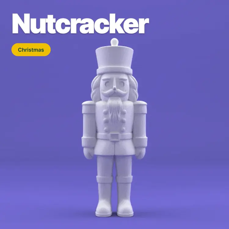 Minimalist Nutcracker Ornament – 3D Printable Christmas Sold