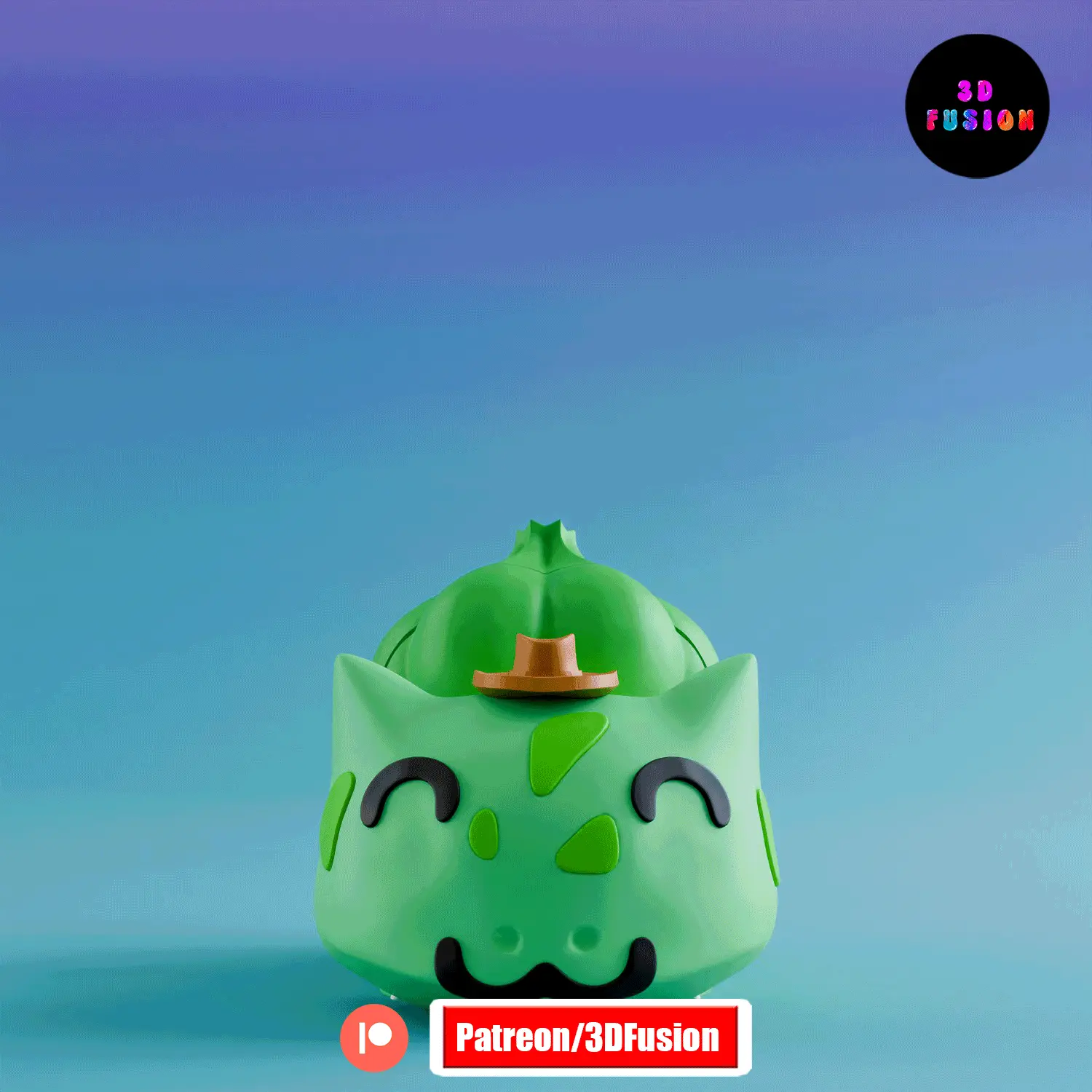 Happy Bulbasaur CowBoy : Flexi Pokemon Toy & Keychain