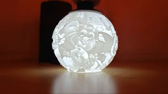 Beauty and the Beast Lithophane Christmas Ball