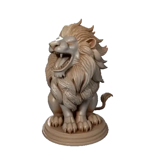 3675  Laughing African Lion with Majestic Mane  animals  STL