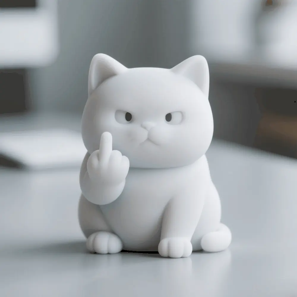 Serious cat middle finger