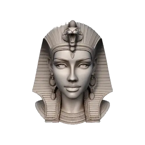 Handcrafted Egyptian Queen Bust – Ancient Royal 3D Sculpture