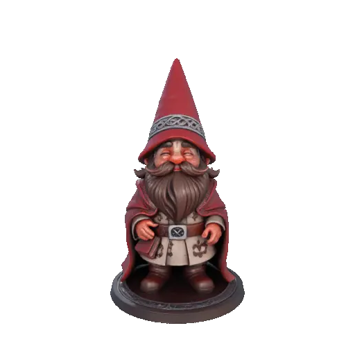 3227 Fairy Tale Gnome  Color Full-Body Figurine on Base  STL