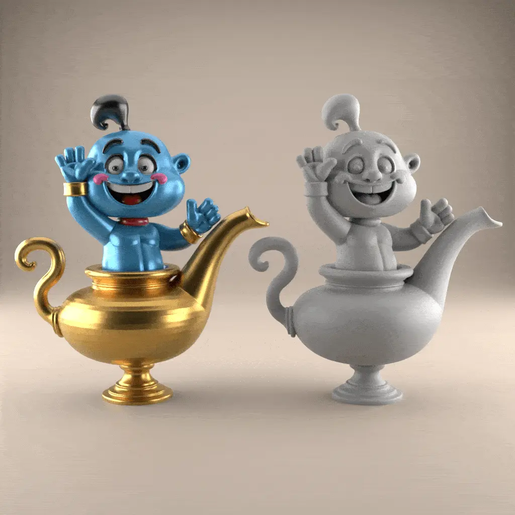 Fun Genie Lamp 3D STL File for Desk Decor Toys 3