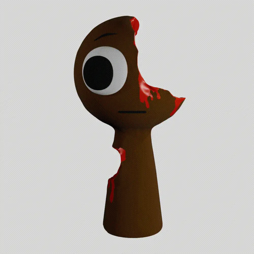 BRUD HORROR SPRUNKI INCREDIBOX | Brown Sprunki 3D Model STL
