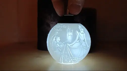 Cinderella Lithophane Christmas Ball