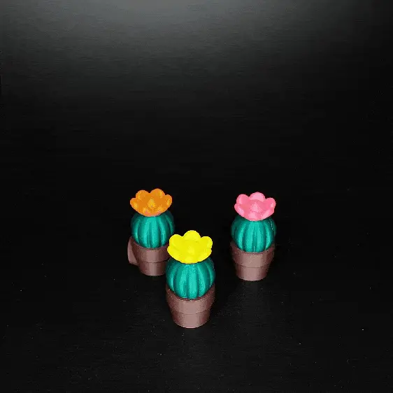 Cactus with flower fridge magnet