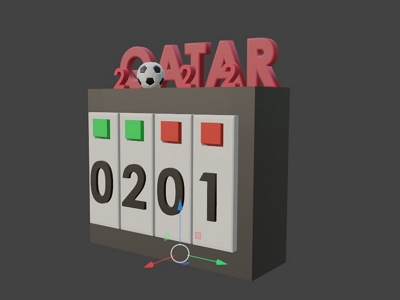 3D-printed World Cup match scoreboard