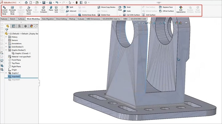 edit stl file solidworks