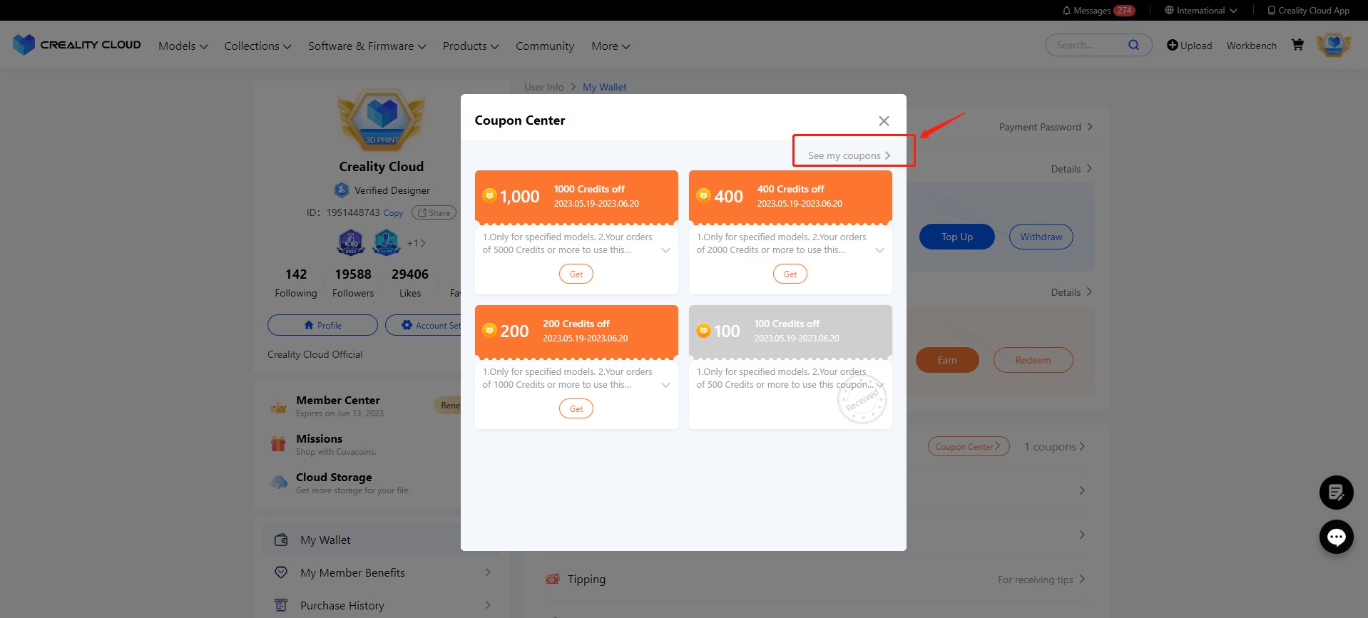 How to Get & Use Coupons Creality Cloud