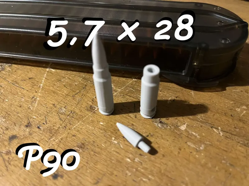 Imitatie van 5.7x28 patroon voor P90