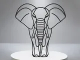 Elephant Line Art - Desktop Line Art-5