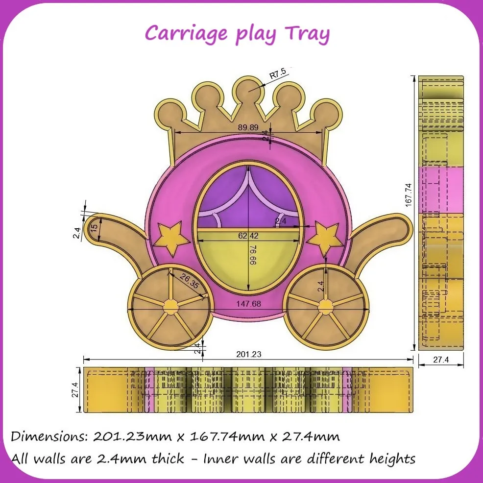 Princess theme: Carriage Sensory Play tray