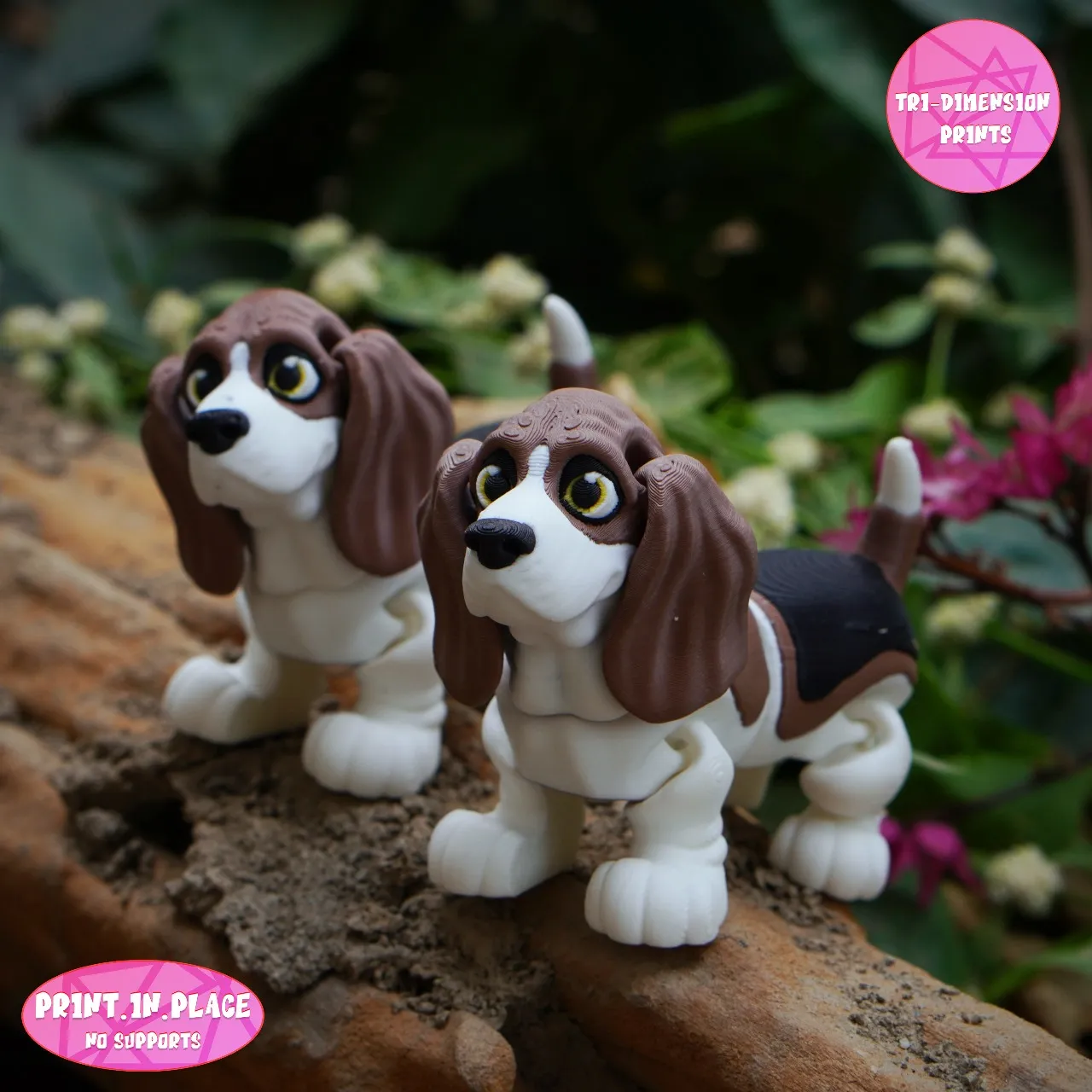 Print In Place Cute Flexi Basset Hound Dog