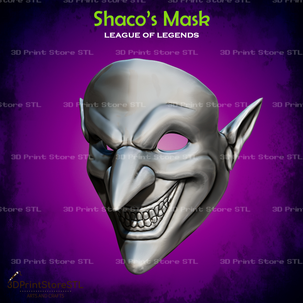 Shaco Mask Cosplay League of Legends - STL File | 3D models download ...