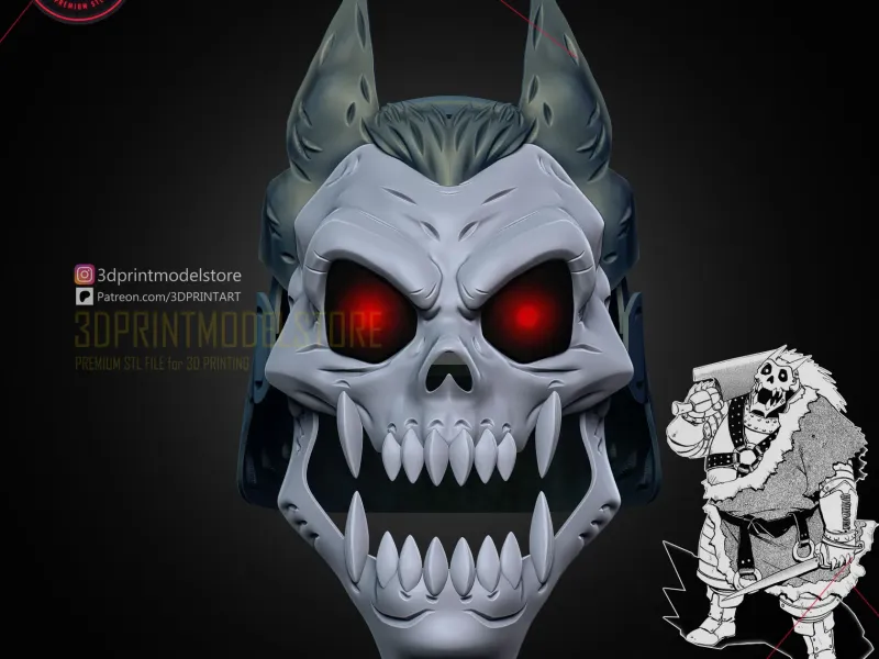 Barry The Chopper Skull Mask - Full Metal Alchemist Cosplay